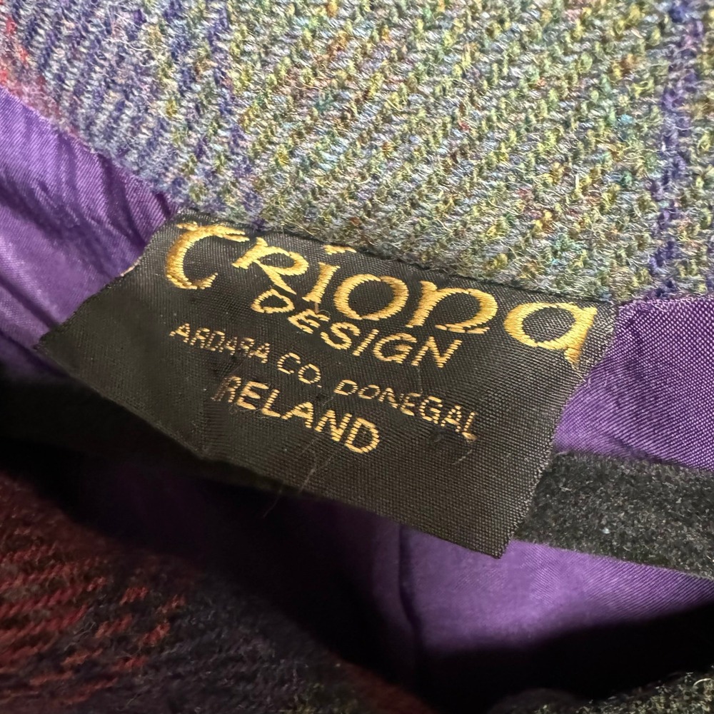 Vintage Triona Design Ireland Multicolor Donegal Tweed Plaid Wool Coat - Picture 7 of 13